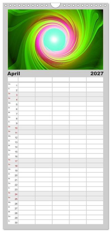 Produktbild: Familienplaner 2027 - Energie-Spiralen mit 5 Spalten (Wandkalender, 21 x 45 cm) CALVENDO