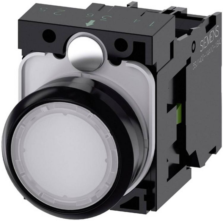 Produktbild: Siemens 3SU11020AB601BA0 3SU1102-0AB60-1BA0 Leuchtdrucktaster Frontring Kunststoff, Bet&auml;tiger flach Wei&szlig; 1 St.