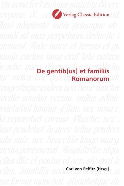 Produktbild: De gentib[us] et familiis Romanorum
