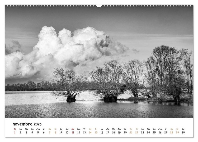 Produktbild: Terres de contraste &ndash; Une ann&eacute;e en monochrome (Calendrier mural 2026 DIN A2 vertical) calendrier de bureau