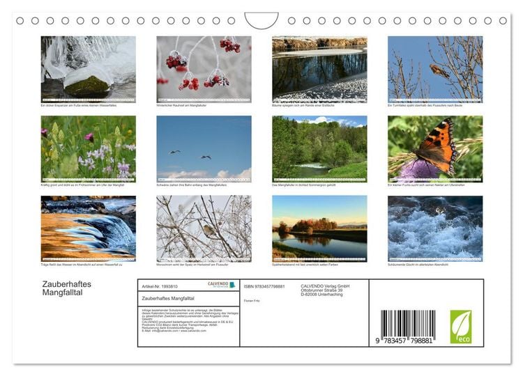 Produktbild: Zauberhaftes Mangfalltal (Wandkalender 2026 DIN A4 quer), CALVENDO Monatskalender