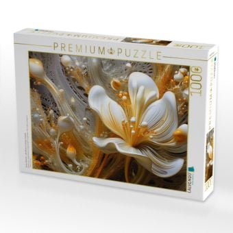 Produktbild: CALVENDO Puzzle Zartes Geflecht - edle Bl&uuml;ten in orange und gold | 1000 Teile Lege-Gr&ouml;&szlig;e 64x48cm Foto-Puzzle f&uuml;r gl&uuml;ckliche Stunden