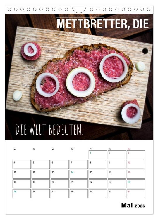 Produktbild: Mettkalender - Spread Some Mett. (Wandkalender 2026 DIN A4 hoch), CALVENDO Monatskalender