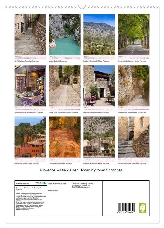 Produktbild: Provence &ndash; Die kleinen D&ouml;rfer in gro&szlig;er Sch&ouml;nheit (hochwertiger Premium Wandkalender 2027 DIN A2 hoch), Kunstdruck in Hochglanz
