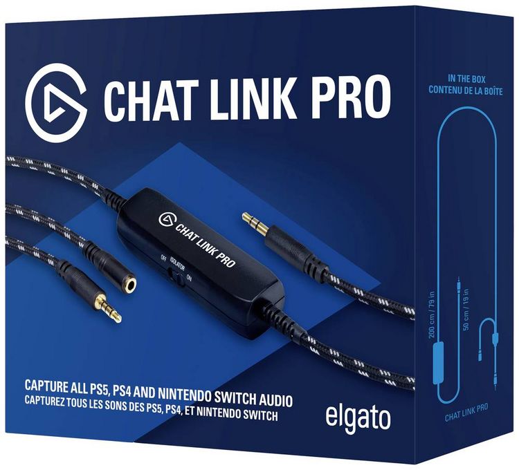 Produktbild: Elgato 10GBC9901 Chat Link Pro Klinke Audio Adapter [1x 3.5 mm-Stecker - 2x 3.5 mm-Stecker, 3.5 mm-Buchse] Schwarz