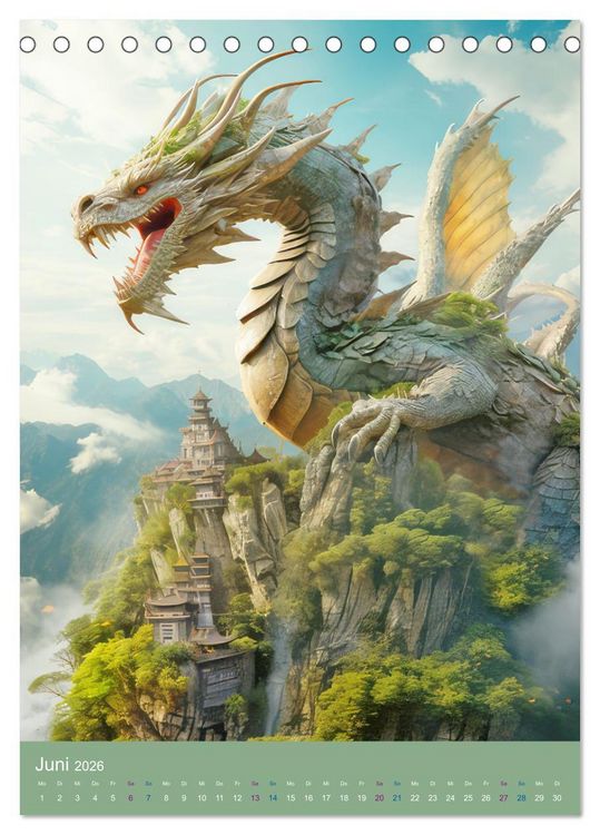 Produktbild: Sagenland der Drachen (Tischkalender 2026 DIN A5 hoch), CALVENDO Monatskalender