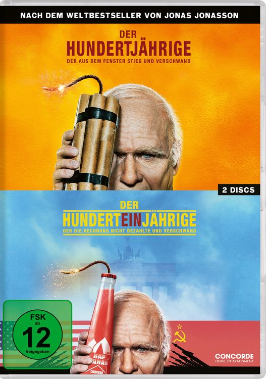 Produktbild: Der Hundertj&auml;hrige, der aus dem Fenster stieg und verschwand/Der Hunderteinj&auml;hrige, der die Rechnung nicht bezahlte und verschwand [2 DVDs]