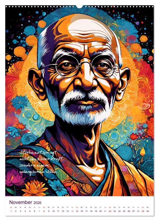 Produktbild: Mahatma Gandhi (Wandkalender 2026 DIN A2 hoch), CALVENDO Monatskalender