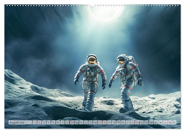 Produktbild: Astronaut - Unterwegs in der Galaxie (hochwertiger Premium Wandkalender 2026 DIN A2 quer), Kunstdruck in Hochglanz
