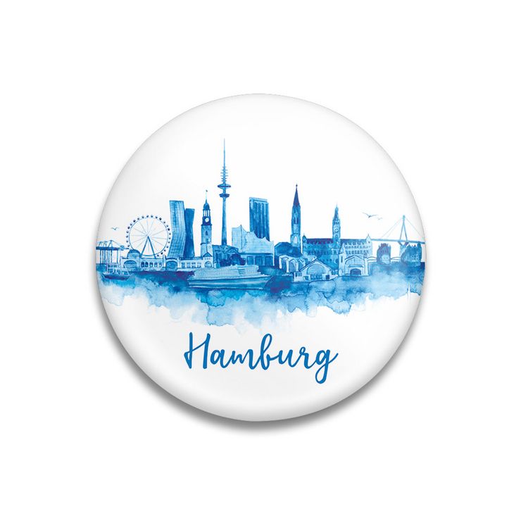 Produktbild: Dekomagnet Hamburg blau
