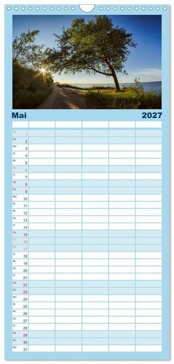 Produktbild: Familienplaner 2027 - Meer-Landschaft - 12 Monate Schleswig Holstein mit 5 Spalten (Wandkalender, 21 x 45 cm) CALVENDO