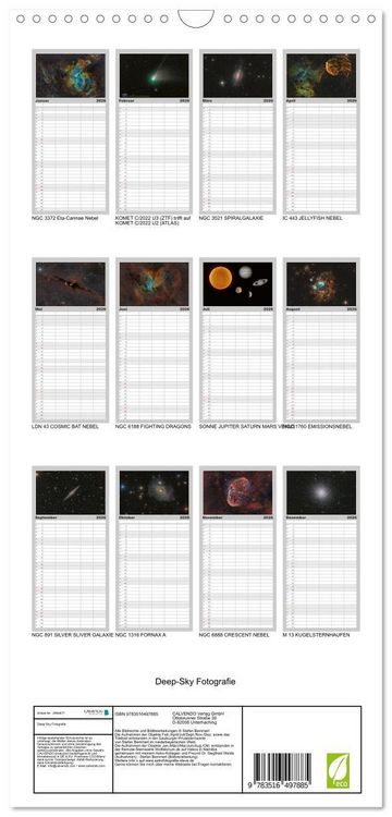 Produktbild: Familienplaner 2026 - Deep-Sky Fotografie mit 5 Spalten (Wandkalender, 21 x 45 cm) CALVENDO