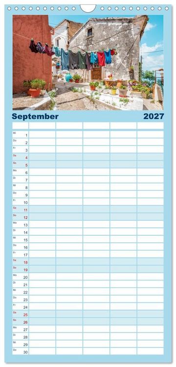 Produktbild: Familienplaner 2027 - Korfu - Gr&uuml;ne Insel im Ionischen Meer mit 5 Spalten (Wandkalender, 21 x 45 cm) CALVENDO