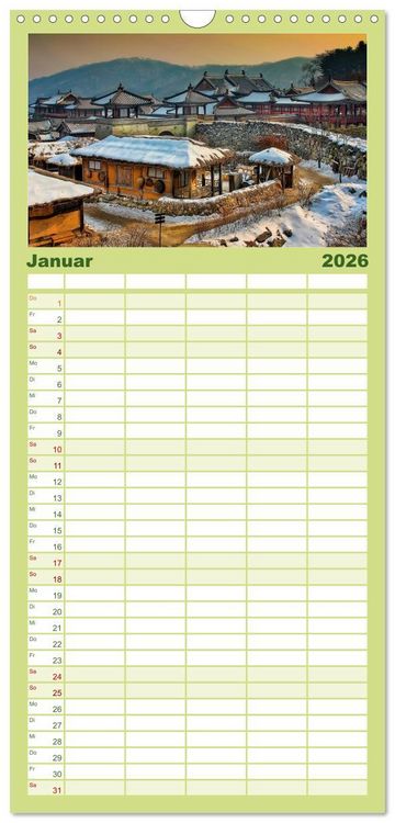 Produktbild: Familienplaner 2026 - S&uuml;dkorea - Hightech und viel Tradition mit 5 Spalten (Wandkalender, 21 x 45 cm) CALVENDO