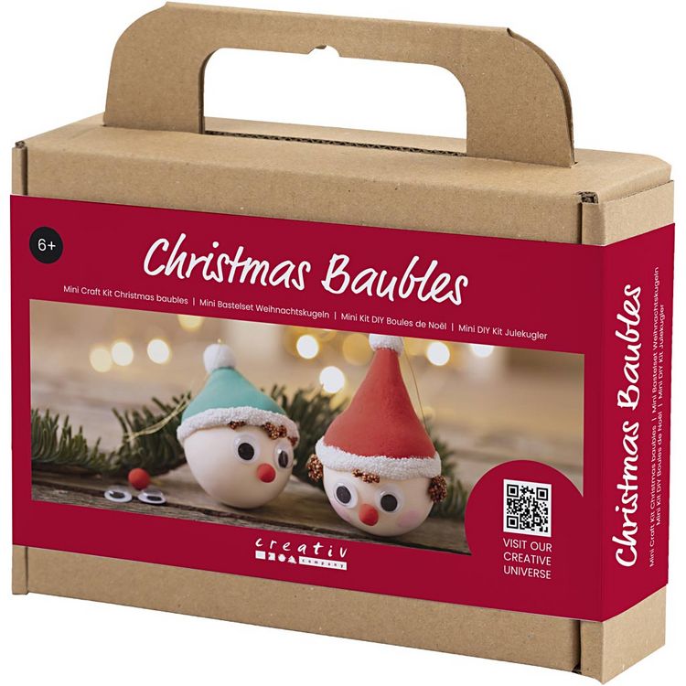 Produktbild: Creativ Company DIY Sets Modellieren Mini Kreativ Set Weihnachtskugeln, Rote und gr&uuml;ne Wichtel, Kreativ Box