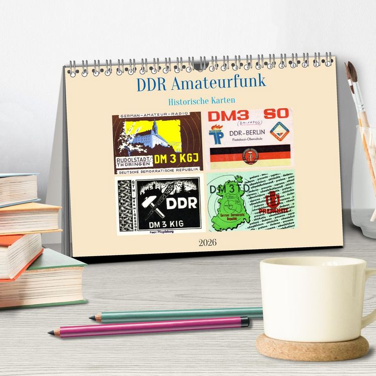 Produktbild: DDR Amateurfunk Historische Karten (Tischkalender 2026 DIN A5 quer), CALVENDO Monatskalender