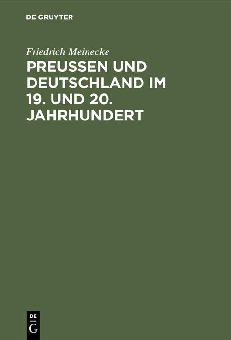 Produktbild: Preu&szlig;en und Deutschland im 19. und 20. Jahrhundert