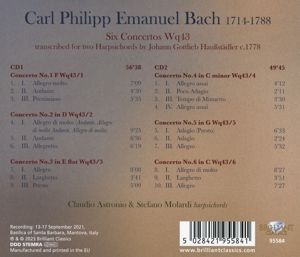 Produktbild: C.P.E Bach:Six Concertos Wq43