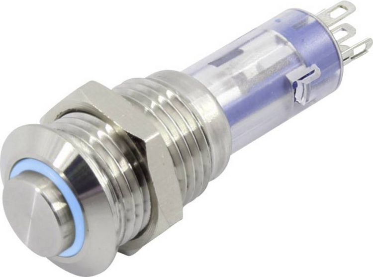 Produktbild: TRU COMPONENTS TC-6647596 LAS4GQH-11ZE/B/24V/S Druckschalter 48 V 2 A 1 x Ein/Aus rastend Blau 1 St.
