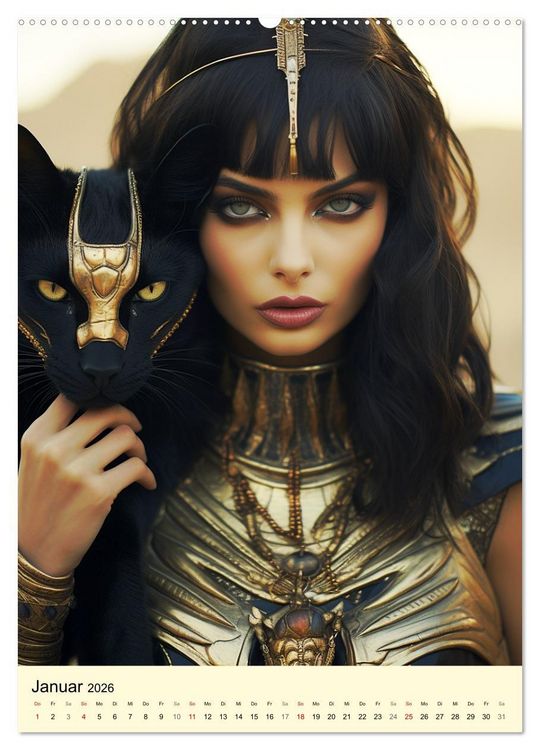 Produktbild: &Auml;gyptischer Katzenkult. Priesterinnen der G&ouml;ttin Bastet (hochwertiger Premium Wandkalender 2026 DIN A2 hoch), Kunstdruck in Hochglanz