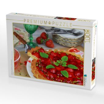 Produktbild: CALVENDO Puzzle Erdbeertorte mit Pistazien und Zitronenmelisse | 1000 Teile Lege-Gr&ouml;&szlig;e 64x48cm Foto-Puzzle f&uuml;r gl&uuml;ckliche Stunden