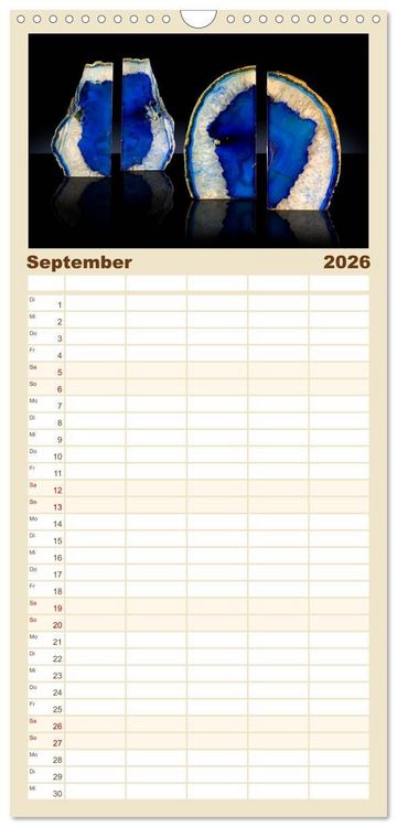 Produktbild: Familienplaner 2026 - MINERALIEN designed by nature mit 5 Spalten (Wandkalender, 21 x 45 cm) CALVENDO