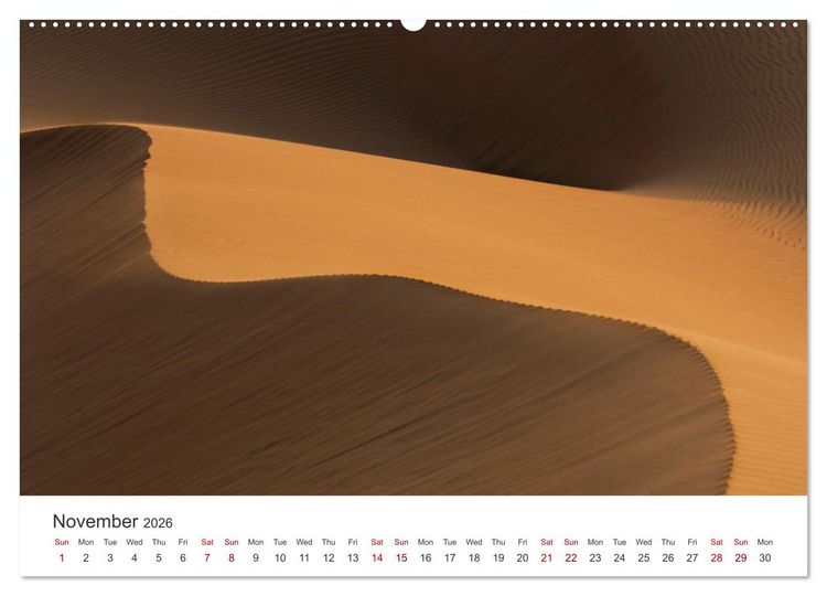Produktbild: Desert dunes in Abu Dhabi (High Quality Premium Wall Calendar 2026 DIN A2 landscape),CALVENDO 12 Month Wall Calendar