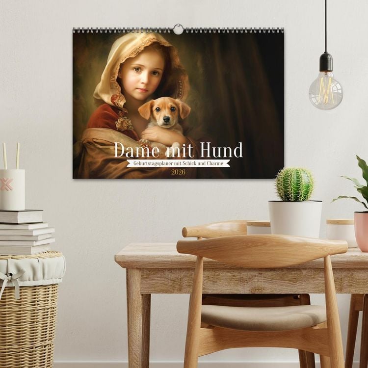 Produktbild: Dame mit Hund (Wandkalender 2026 DIN A3 quer), CALVENDO Monatskalender