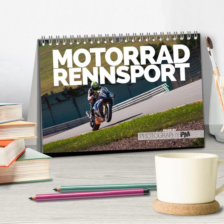 Produktbild: Motorrad Rennsport (Tischkalender 2026 DIN A5 quer), CALVENDO Monatskalender