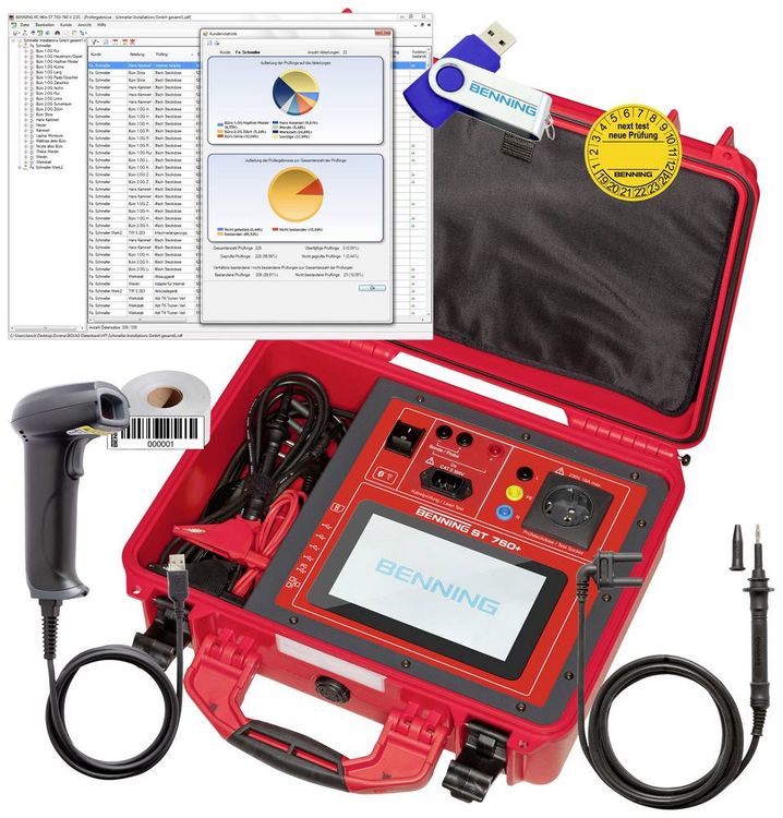 Produktbild: Benning BENNING ST 760+ Set Ger&auml;tetester-Set VDE-Norm 0701-0702, 0751, 0544