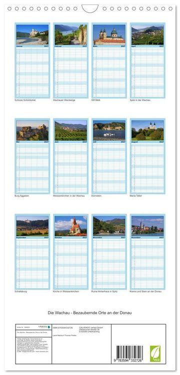 Produktbild: Familienplaner 2027 - Die Wachau - Bezaubernde Orte an der Donau mit 5 Spalten (Wandkalender, 21 x 45 cm) CALVENDO