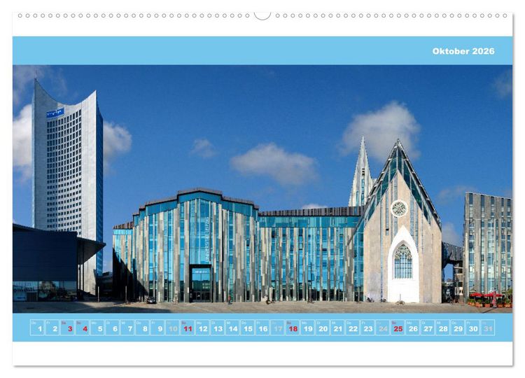 Produktbild: Leipzig Fassade 2026 (hochwertiger Premium Wandkalender 2026 DIN A2 quer), Kunstdruck in Hochglanz