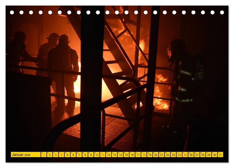 Produktbild: Die Feuerwehr. U.S. Firefighter im Einsatz (Tischkalender 2026 DIN A5 quer), CALVENDO Monatskalender