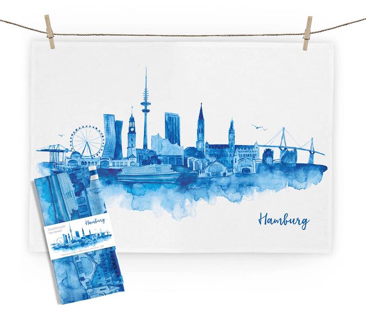 Produktbild: Geschirrtuch Hamburg blau
