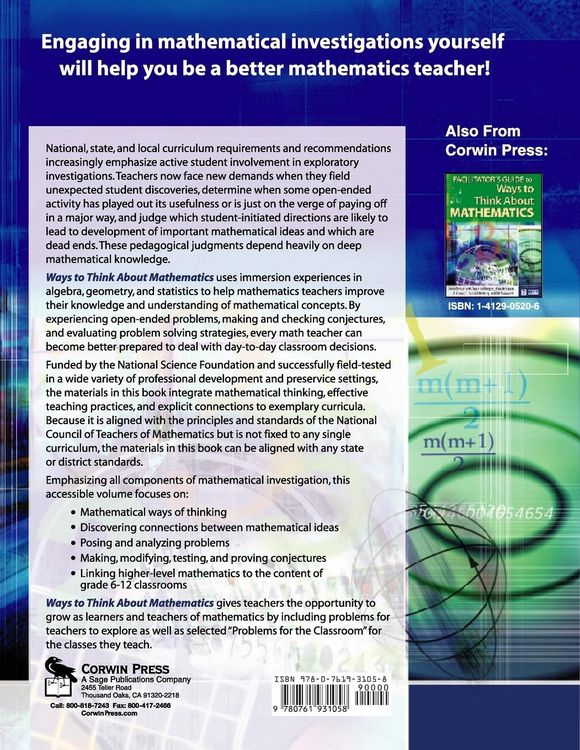 Produktbild: Ways to Think About Mathematics
