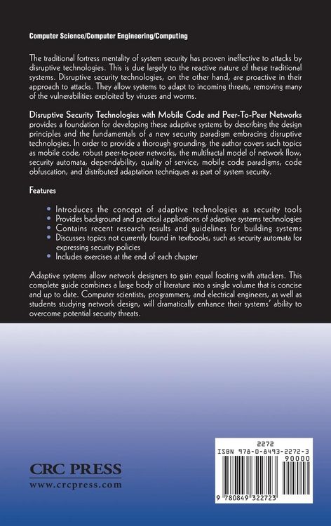Produktbild: Disruptive Security Technologies with Mobile Code and Peer-to-Peer Networks
