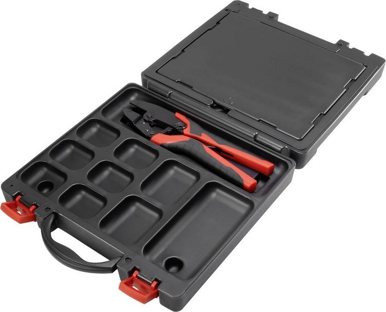 Produktbild: TOOLCRAFT PZ-500 Crimpzange ohne Crimpeinsatz, mit Systemkoffer