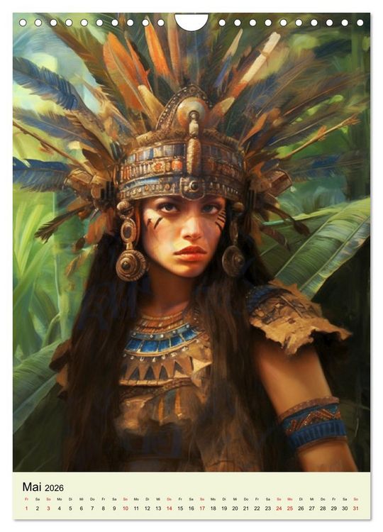 Produktbild: Fantasy-Azteken. Mesoamerikanische Krieger einer Hochkultur (Wandkalender 2026 DIN A4 hoch), CALVENDO Monatskalender