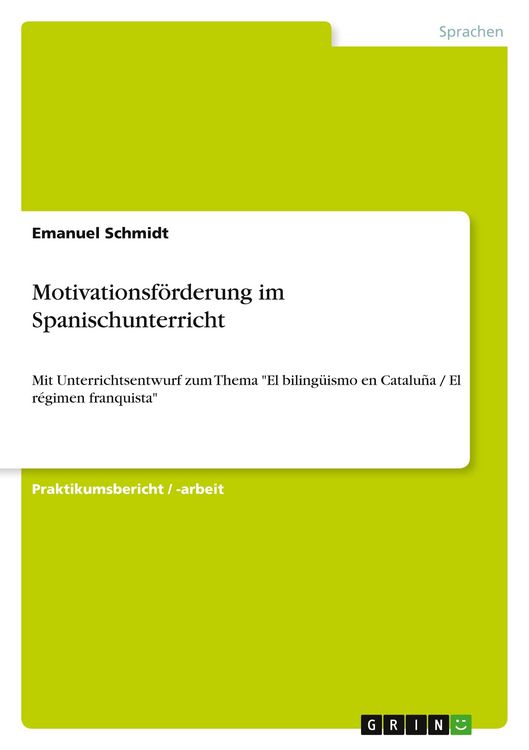 Produktbild: Motivationsf&ouml;rderung im Spanischunterricht