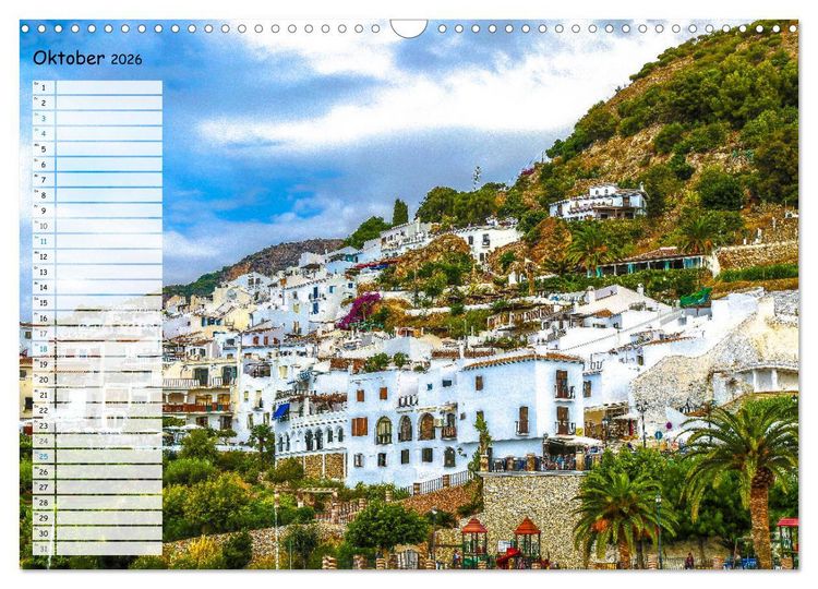 Produktbild: Die wei&szlig;en D&ouml;rfer Andalusiens (Wandkalender 2026 DIN A3 quer), CALVENDO Monatskalender