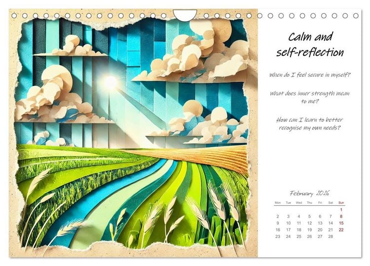Produktbild: More confidence in 12 months - Collages with reflection questions for a stronger self (Wall Calendar 2026 DIN A4 landscape), CALVENDO 12 Month Wall Calendar