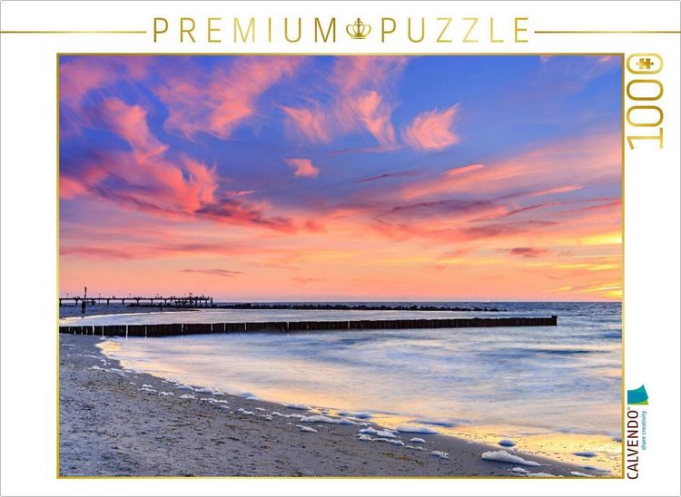 Produktbild: CALVENDO Puzzle Sonnenuntergang an der Ostseek&uuml;ste | 1000 Teile Lege-Gr&ouml;&szlig;e 64x48cm Foto-Puzzle f&uuml;r gl&uuml;ckliche Stunden