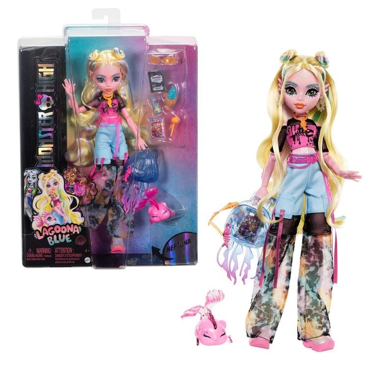 Produktbild: Monster High Lagoona Blue Modepuppe mit Haustier Neptuna und Accessoires