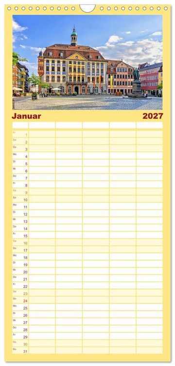 Produktbild: Familienplaner 2027 - Coburg - Veste, Markt & mehr mit 5 Spalten (Wandkalender, 21 x 45 cm) CALVENDO
