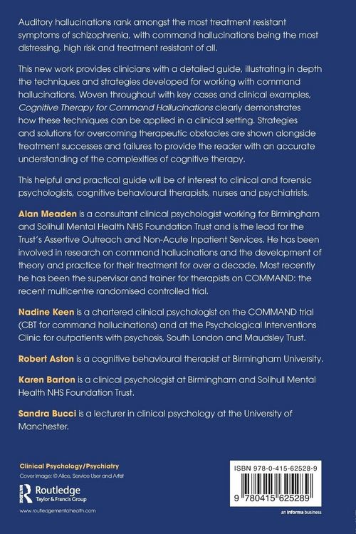 Produktbild: Cognitive Therapy for Command Hallucinations