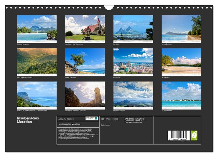Produktbild: Inselparadies Mauritius (Wandkalender 2026 DIN A3 quer), CALVENDO Monatskalender
