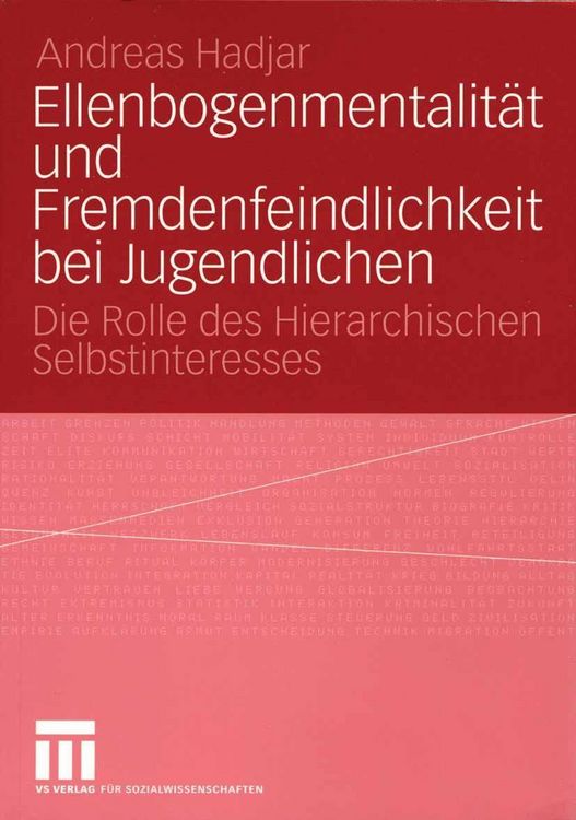Produktbild: Ellenbogenmentalit&auml;t und Fremdenfeindlichkeit bei Jugendlichen