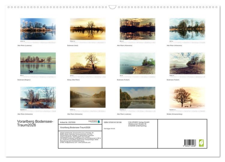 Produktbild: Vorarlberg Bodensee-Traum2026 (Wandkalender 2026 DIN A2 quer), CALVENDO Monatskalender
