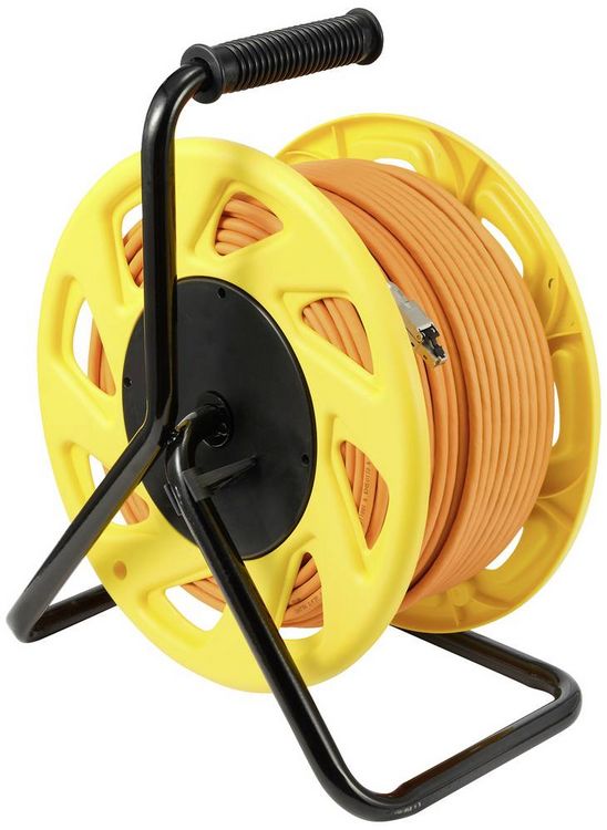 Produktbild: Renkforce RJ45 Netzwerk Kabeltrommel CAT 6a (Rohkabel CAT 7) S/FTP 50m Orange Halogenfrei