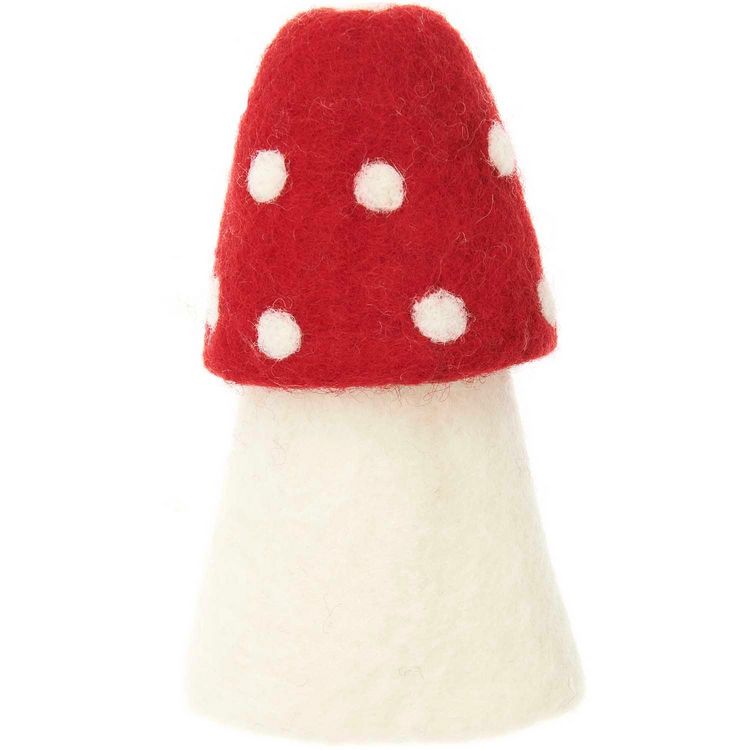 Produktbild: Filz-Eierw&auml;rmer Pilz, Rot, handgemacht,8 x 11,5 cm